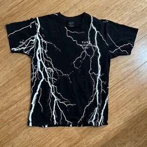 Vans Black Tee with White Lightning Print